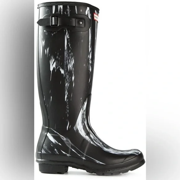 専用 HUNTER Rain boots black shoes 38 Women Hunter Original Tall Rain Boots Black Matte Waterproof